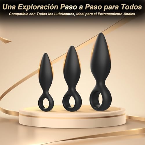 Miniatura 7 de 3pcs Plug Anal Juguetes Eróticos Para Pareja Sexuales Dildo Anal Plug Consolador Dilatador Anal Butt Plug Anales Juguetes Sexuales Sexo Estimulador De Próstata Hombre Silicona Sex Toys