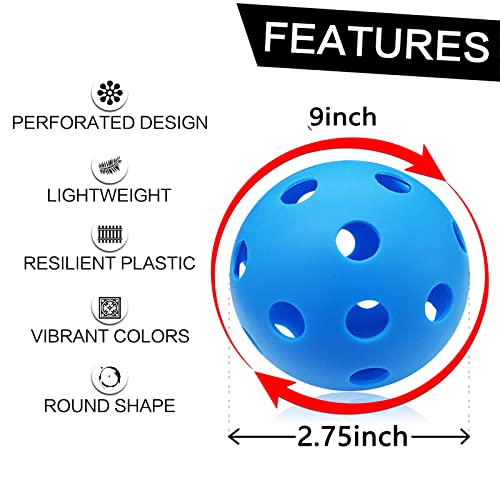 Finger Ten Plastic Baseballs Softball 12 Pack Practice Hitting Balls Lightweight For Kids Men Women Indoor Outdoor Training (12 Pcs,Blue) #TOP3