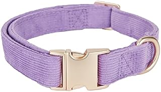 YUDOTE Soft Dog Collar Cloth Wrapped British Style Plaid Collars Non-irritant for Small Dogs with Sensitive Skin, British Khaki