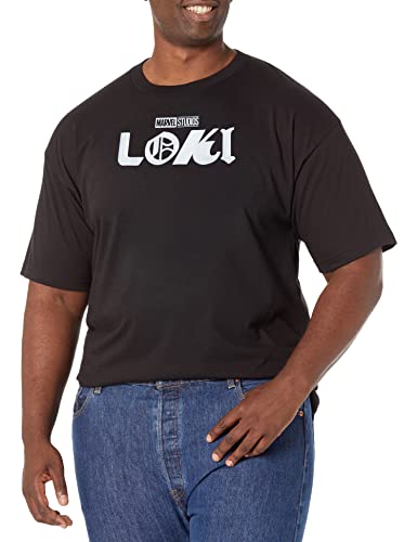T-shirt Marvel Loki pour homme en coton noir col rond