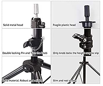 VIEWS Adjustable Head Tripod Steel Stand Salon Dummy Hair Hairdressing Training Display Stand Holder Tools Accessories.