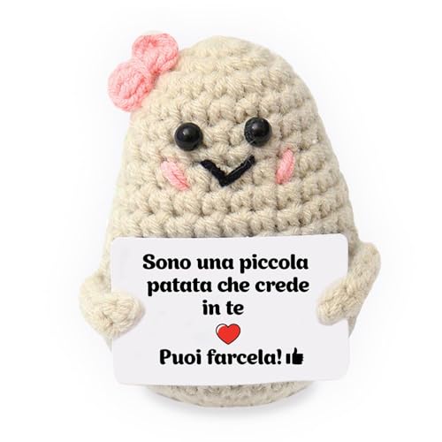 Detox Organica Patata Portafortuna, Pupazzo positivo Italiano - Regalo Originale e Divertente per Natale, Compleanno (Patata bimba)