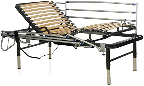 Ferlex - Cama articulada eléctrica geriátrica hospitalaria con Patas Regulables | Barandillas abatibles (90x190)