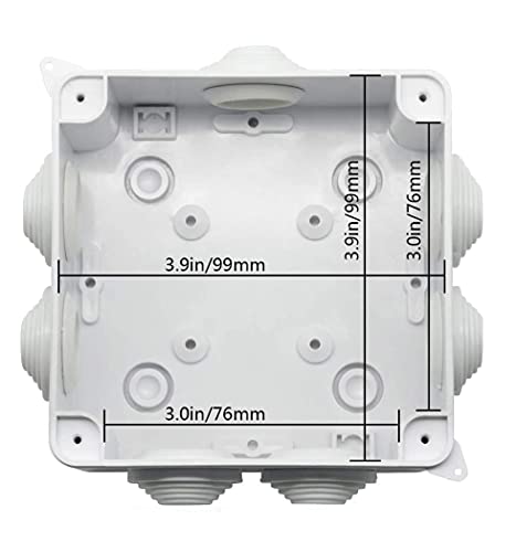 DJC Supply Co. 4\" x 4\" x 2.75\" PVC Waterproof Plastic Junction Conduit Box with Pre Molded 3/4\" & 1\" Conduit Holes (4\" x 4\" x 2.75\", 1 Pack) - Thumbnail 2