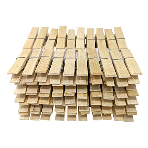 Bamboo Clothes Pegs Traditional Laundry 6.1cm x 1.1cm 100 Pack - Image 6