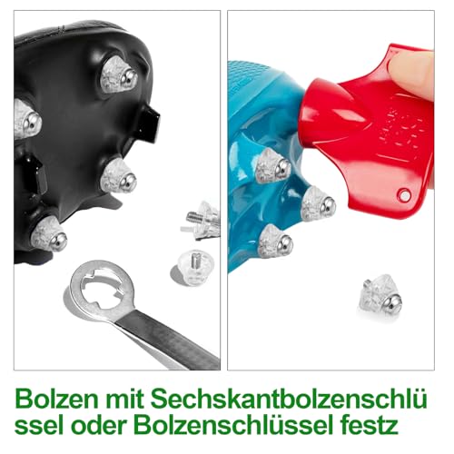16St Fußball Studs Ersatzstollen für Fußballschuhe,Fußballschuhe Schraubstollen Set Nylonstollen Metallkopf-Ersatzstollen, rutschfeste Fussballschuhe Stollen 13mm/16mm,Schraubenbreite 5mm, Transparent