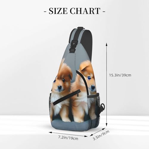 Pomeranians Puppies And Point 1 Stylish Men'S Messenger Bag - Durable Polyester, Huge Capacity & Adjustable Strap3