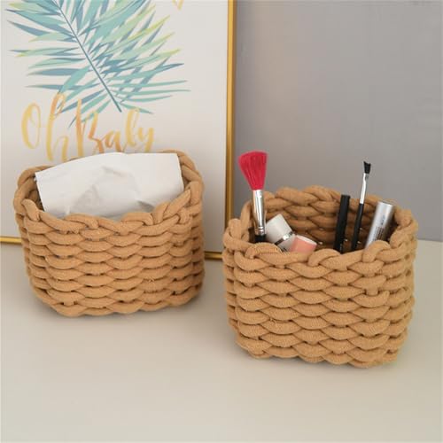 Cesta tejida a mano artesanal de algodón premium para mesa 4
