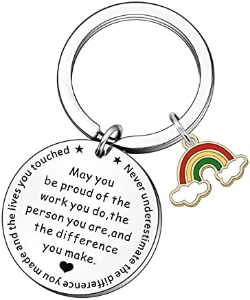 WTOPP Thank You Keyring Thank You Gifts for Women Men Leaving Gifts for Colleagues Nurse Teacher Mentor Coach Volunteers Empolyees 