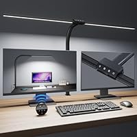 Desk lamp,LED Desk Lamps for Home Office,Eye-Care Architect Lamp for Desk with Clamp,Dual Screen Computer Monitor Gooseneck Smart Light:24W100 Lighting Models Adjustable Table Lamp for Study Drafting