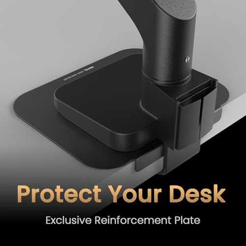 Image of BenQ Ergo Monitor Arm -Gas Spring Monitor Stand for Up to 45'' & 44lbs Screens, Heavy Duty, Quick Installation, No Sagging, Top Clamp and Grommet Base, Reinforcement Plate, VESA 75x75 &100x100mm