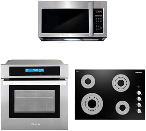 Cosmo 3-Piece 30" Electric Cooktop 30" Over The Range Microwave 24" Wall Oven
