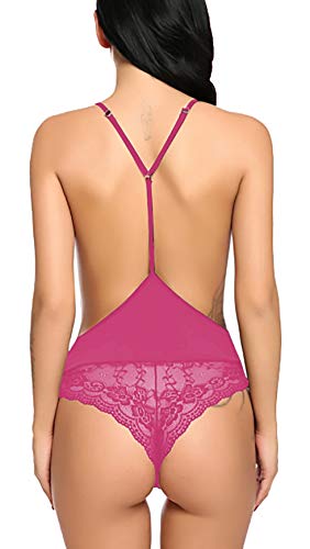 Image of Xs and Os Women Lingerie Polycotton Deep V Neck Lace Nightwear