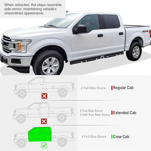 Estribos retráctiles APS iBot para Ford F-150 2015-2020 miniatura 6