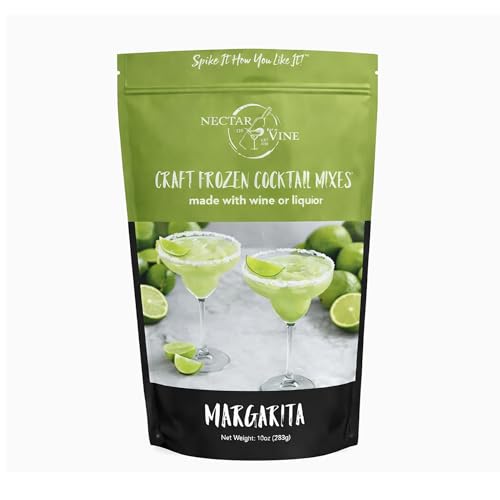 Nectar of the Vine Margarita Wine Slushy Mix, Just Add Wine, Liquor or Make a Mocktail, Frozen Cocktail Drink Mix, Up to 10 Servings, All-Natural Cane Sugar, Refreshing & Flavorful