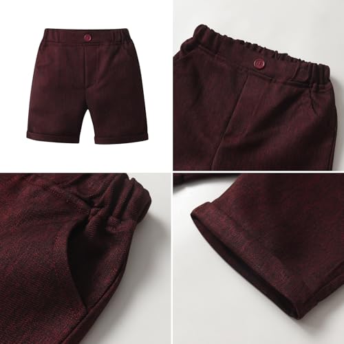 Image of Mud Kingdom Boys Suit 4 Piece Dress Shirt Vest Shorts Set with Bow Tie 2-8 Years