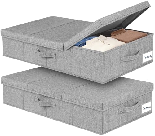 mepure Unterbett Aufbewahrungsbox 2er Set – 79×40×15 cm Flache...