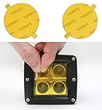 Lamin-x Custom Fit Yellow Fog Light Covers for Jeep Liberty 4' Round (02-07)