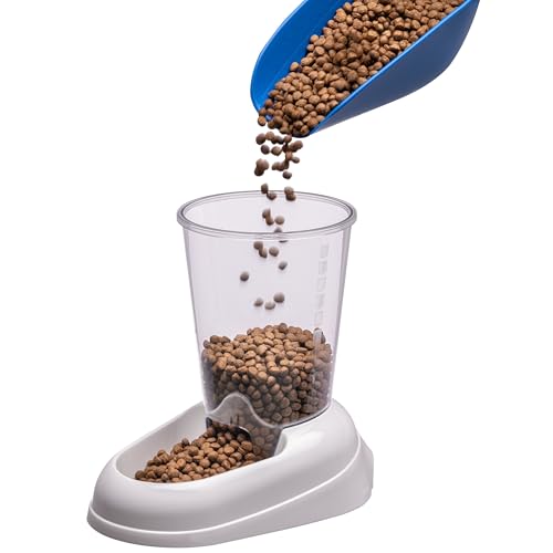 Ferplast Krokettenspender für Hunde und Katzen Zenith 3 Liter Futterkäfig Kekse für Haustiere, Rutschfester Boden, 20,2 x 29,2 x H 28,8 cm Weiß