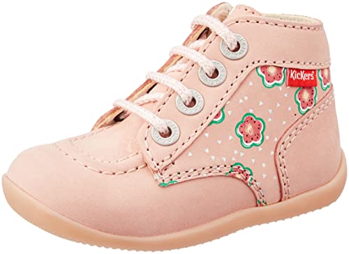 KICKERS BONZIP-2, Chaussures Plat Oxford Bébé Fille, Rose Flower, 20 EU