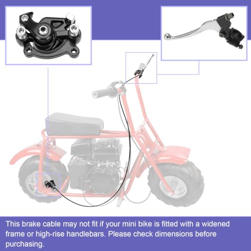 Image of Mini Bike Brake Lever Cable Assembly Kit + Mini Bike Brake Caliper Replacement for Coleman CT100U CC100X Baja DB30 Motovox MBX10 MBX11 MMB80 MMB105 79cc 97cc 100cc Powersports Parts