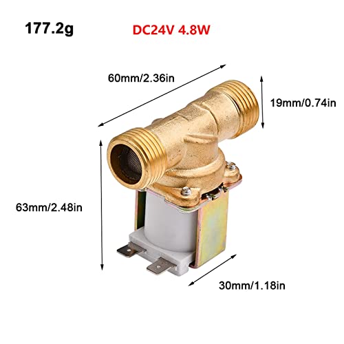 Électrovanne en laiton G1/2'' DC 24V pour régulation d'eau et air