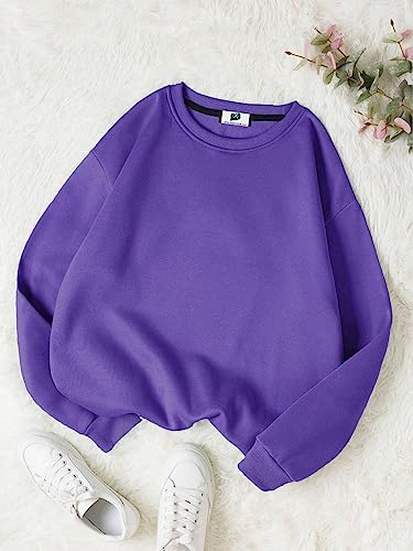 Image of SXV STYLE Solid Plain Unisex Cotton Oversized Baggy Sweatshirt