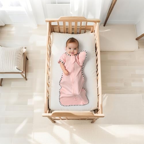 Image of Transition Swaddle, 2 Pack 100% Cotton Baby Sleep Sack | 2-Way Zipper Infant Arm Up Swaddle for Newborn Baby Boy Girl