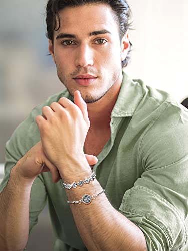 Taiyin 4 Pcs Rosary Bracelet Religious Birthday Gifts Catholic Saint Benedict Prayer Bracelet Saint Medal Men Women Christian Jewelry Gift4