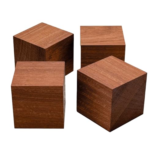 マデラスタイル (Madera Style) そうぞうざっか カリン キューブ材 45mm×45mm×45mm 仕上げ材 唐木 モルダー仕上げ スペーサー インシュレーター 4個1組 正方形 AM-KARIN-Q-45-4