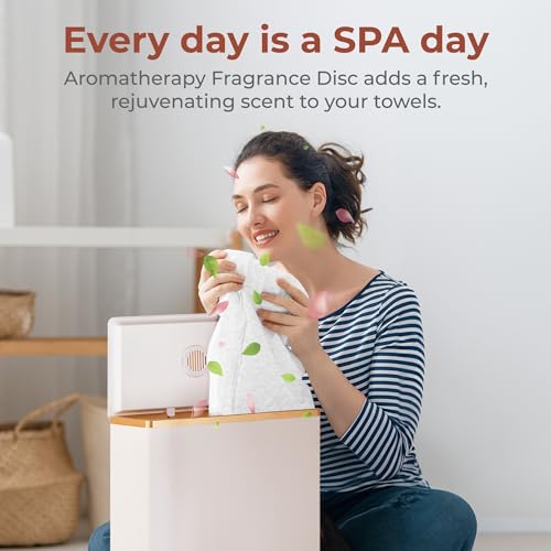 SereneLife Luxury Rectangle Towel Warmer - Spa & Bathroom Heater with Custom Fragrance, Auto Shut-Off, Fits 2 large Towels, Blankets, Bathrobes, PJ's - Perfect Gift for Him & Her (Rose Gold) - Image 4