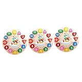 Amosfun 3 Piezas Reloj De Juguete De Enseñanza Rompecabezas del Reloj Rompecabezas De Reloj De Juguete Decirle a La Hora Reloj De Juguete Juguetes Cognitivos para Niños Relojes De Madera