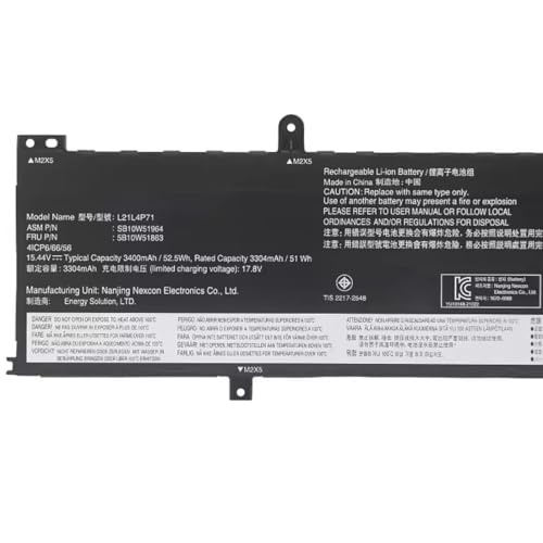 For Lenovo ThinkPad T14 P14s Gen 3 L21M4P71 L21C4P71 L21L4P71 L21D4P71 �Ή��p �m�[�g�p�\�R�� �d�r �y4�Z�� 15.44V 52.5Wh/3400mAh�z JULUCA �����\ �݊� 
