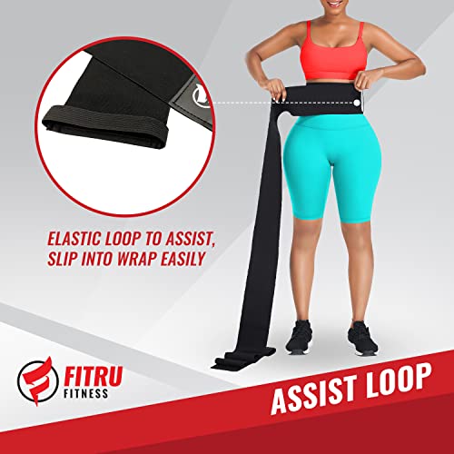 Fitru Waist Wrap For Women - Plus Size Snatch Me Up Sauna Tummy Bandage Trainer Trimmer Stomach Belly Belt Black #TOP2