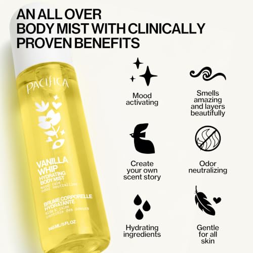 Pacifica Vanilla Whip Body Mist for Women; Sweet Gourmand Hair and Body Fragrance Spray | Warm Sugar Almond Scent, Odor Neutralizing, Skin Hydrating | Clean Botanical Mist | Vegan, Phthalate-Free 5oz - Image 5
