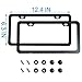 2PCS Premium Matte Black License Plate Frames, Solid Rust-Proof Aluminum Holder with 2 Holes, Universal Car Frame for Women and Man, Including Screws, by Lengnoyp.