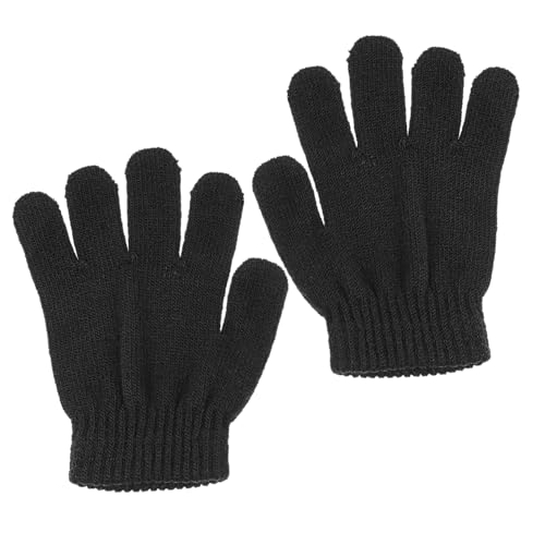 CLISPEED Warm Knitted Gloves Solid Color Five Finger Gloves for Boys Ages Lightweight Washable for Autumn and Winter Outdoor Activities