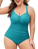 UMIPUBO Costume da Bagno Intero Donna Taglie Forti Contenitivo Modellante per Seno Grande Curvy Pancia Pieghe Push Up Mare Swimsuit con Coppe Costumi Interi