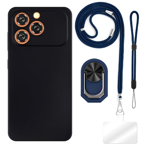 ESACMOT [4 in 1] �P�[�X Oukitel C17 4G 2026 �Ƃ̌݊�������A�X�g���b�v�A���X�g�o���h�A�����O�t���A�ϏՌ��ی�J�o�[���s�p�Z�b�g (�u���[�Z�b�g)