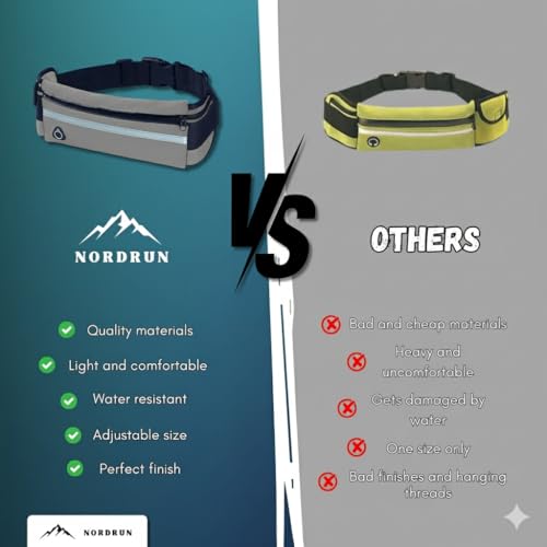 Miniatura 7 de Nordrun Riñonera Running Ajustable E Impermeable Apta Par Todos Los Moviles Riñonera Running Mujer Y Hombre Cinturon Running Running Belt Gris