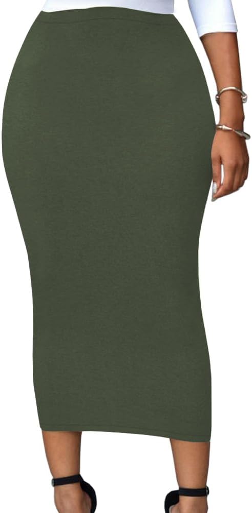 Lrady Womens High Waist Bodycon Party Club Night Out Maxi Long Pencil Skirt