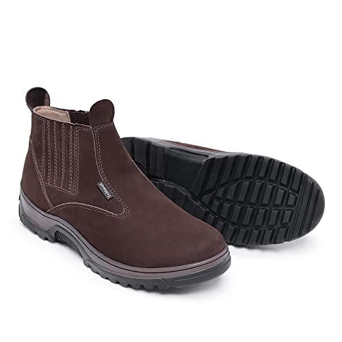 Bota Botina Masculina Couro Legítimo (40, Marrom)