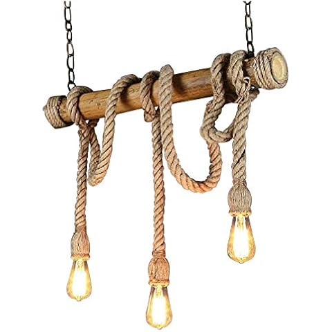 Lámpara de araña de bambú vintage con 3 cabezas Cover