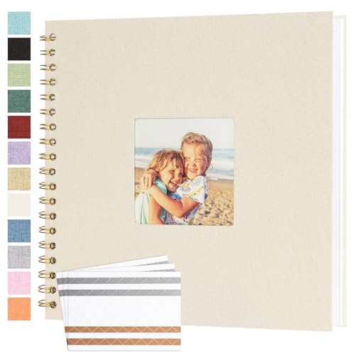 Scrapbook Photo Album Linen Cover 10x10 Inches 40 Pages Beige