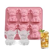 Mini Hochlandrind Eiswürfelform, niedliche 3D Hochlandrind Eiswürfelform, lustige Silikonformen...