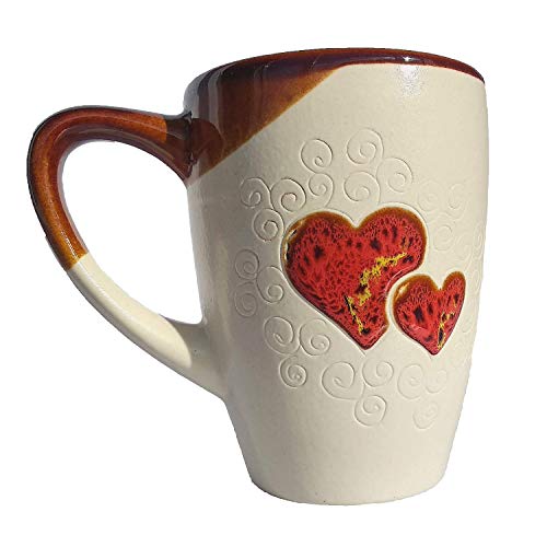 Cupscho Pottery coffee mug 13.3 fl oz White Heart - coolthings.us