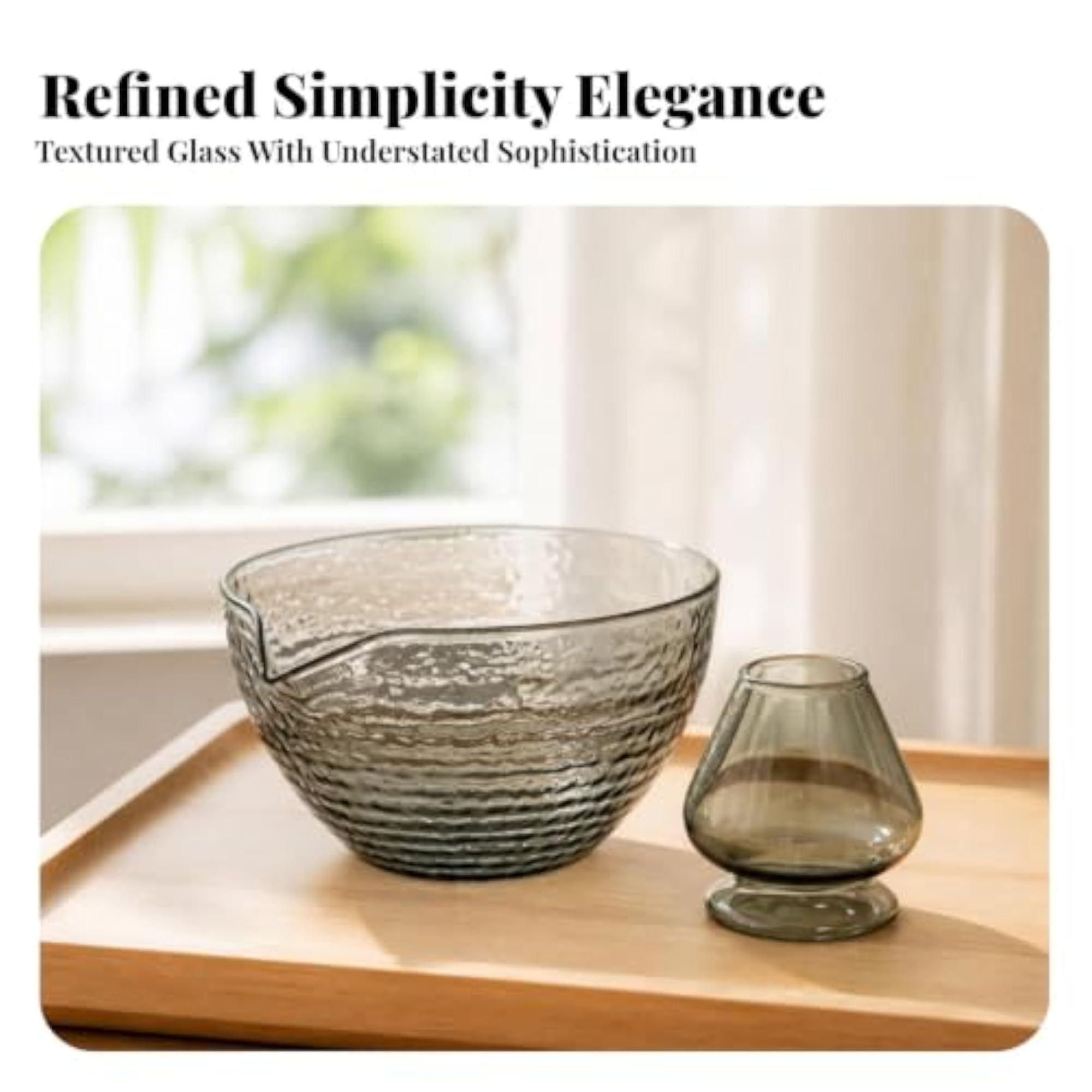 Glass Matcha Bowl with Spout, Easy to Clean