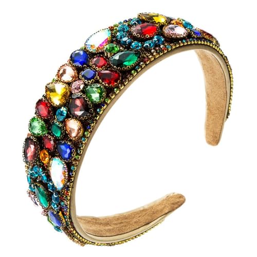 Bandeau à cheveux strass larges et motifs cartes florales pour soirée chic