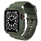 OROBAY Rugged Band Compatible with Apple Watch Band 45mm/44mm/42mm with Case, Shockproof Strap for iWatch SE...