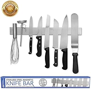 Modern Innovations 16 Inch Stainless Steel Double Sided Magnetic Knife Bar with Multipurpose